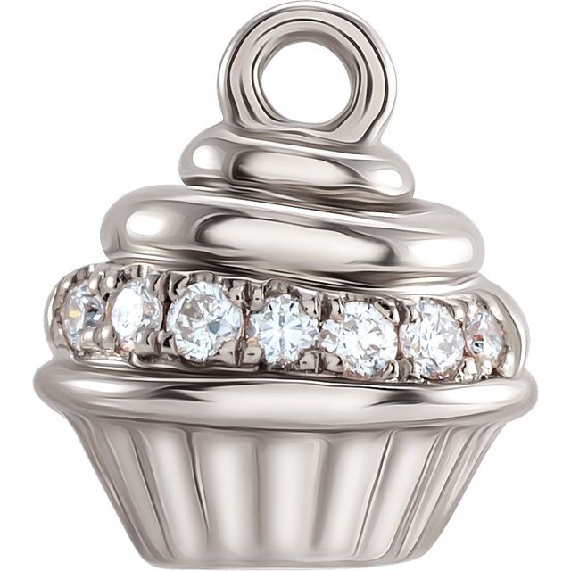 Petite Pavé® .04 CTW Natural Diamond Cupcake Dangle