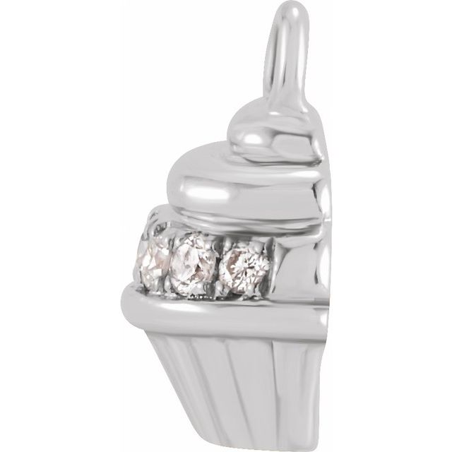 Petite Pavé® .04 CTW Natural Diamond Cupcake Dangle