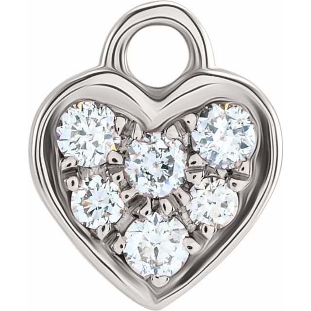 Petite Pavé® .06 CTW Natural Diamond Heart Dangle