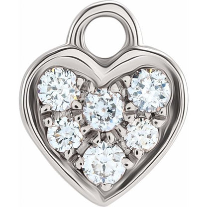 Petite Pavé® .06 CTW Natural Diamond Heart Dangle