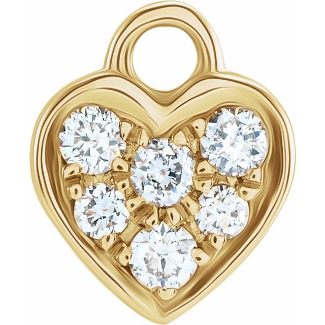 Petite Pavé® .06 CTW Natural Diamond Heart Dangle