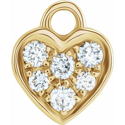 Petite Pavé® .06 CTW Natural Diamond Heart Dangle