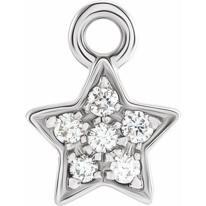 Petite Pavé® .03 CTW Natural Diamond Star Dangle