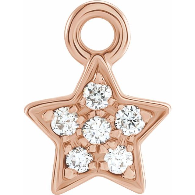 Petite Pavé® .03 CTW Natural Diamond Star Dangle