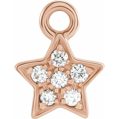 Petite Pavé® .03 CTW Natural Diamond Star Dangle