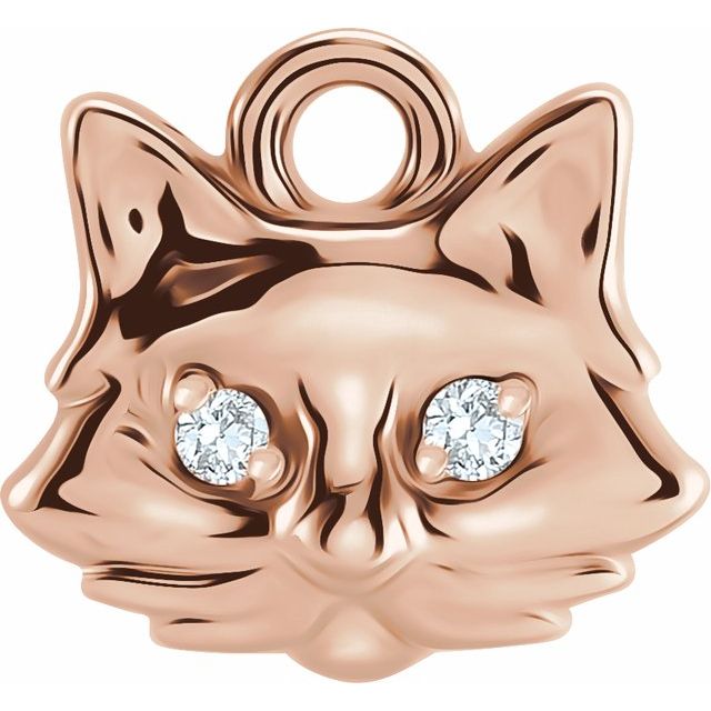 Petite Pavé® .01 CTW Natural Diamond Cat Dangle
