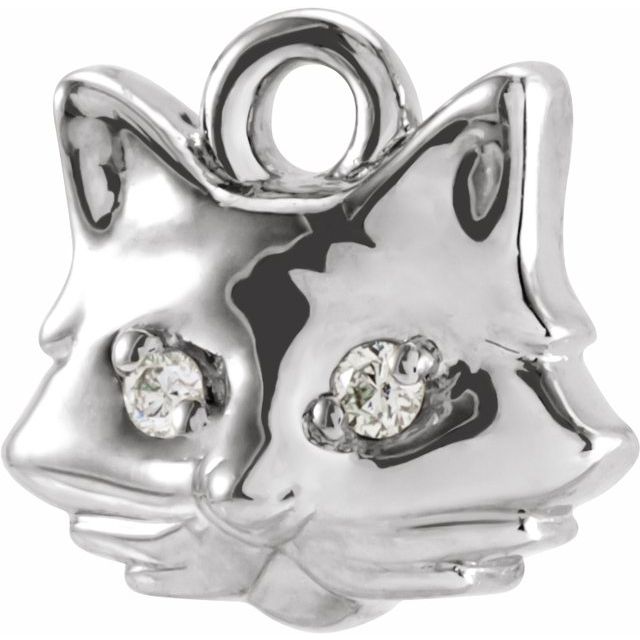 Petite Pavé® .01 CTW Natural Diamond Cat Dangle