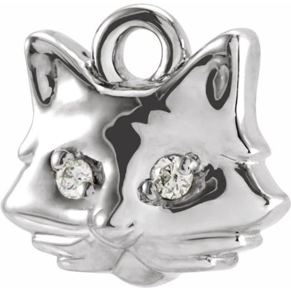 Petite Pavé® .01 CTW Natural Diamond Cat Dangle