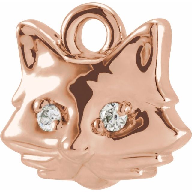 Petite Pavé® .01 CTW Natural Diamond Cat Dangle