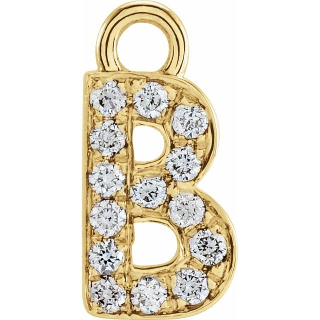 Petite Pavé® .05 CTW Natural Diamond Initial Dangle