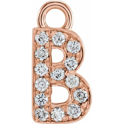 Petite Pavé® .05 CTW Natural Diamond Initial Dangle