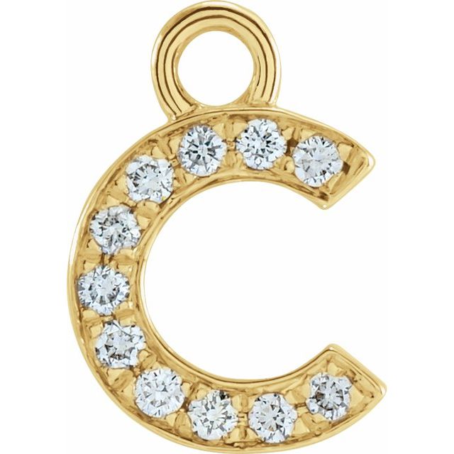 Petite Pavé® .04 CTW Natural Diamond Initial Dangle