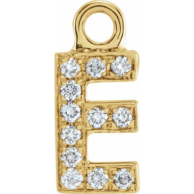 Petite Pavé® .04 CTW Natural Diamond Initial Dangle