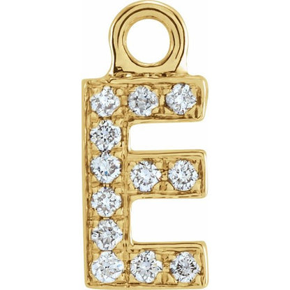 Petite Pavé® .04 CTW Natural Diamond Initial Dangle