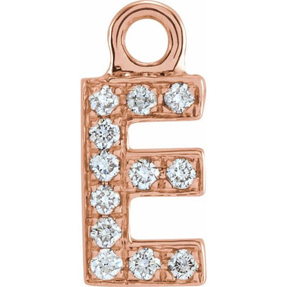 Petite Pavé® .04 CTW Natural Diamond Initial Dangle