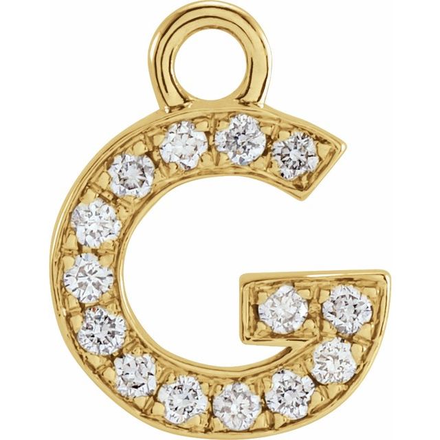 Petite Pavé® .05 CTW Natural Diamond Initial Dangle