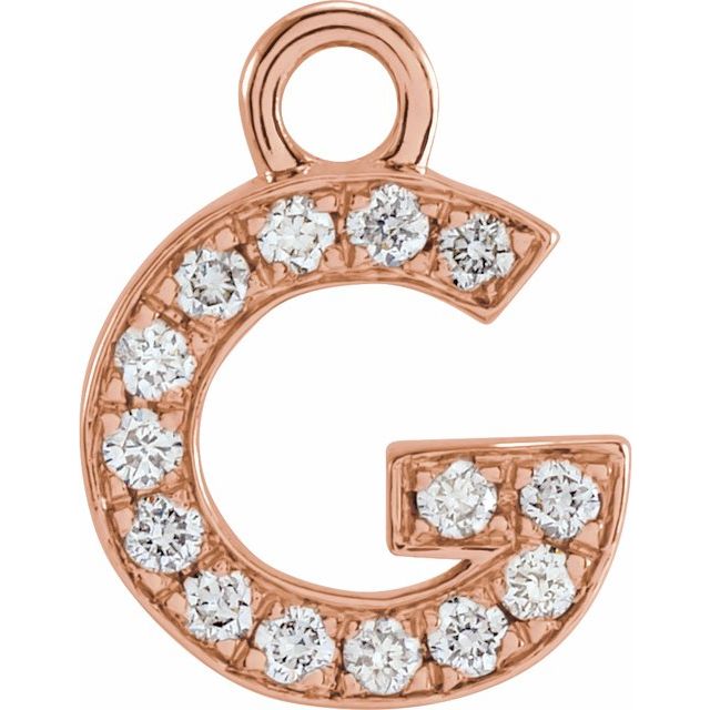 Petite Pavé® .05 CTW Natural Diamond Initial Dangle