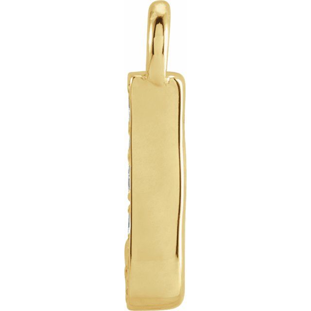 Petite Pavé® .025 CTW Natural Diamond Initial Dangle, 3.3 mm x 6.22 mm