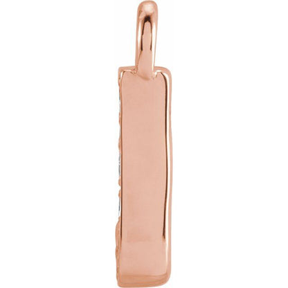 Petite Pavé® .025 CTW Natural Diamond Initial Dangle, 3.3 mm x 6.22 mm