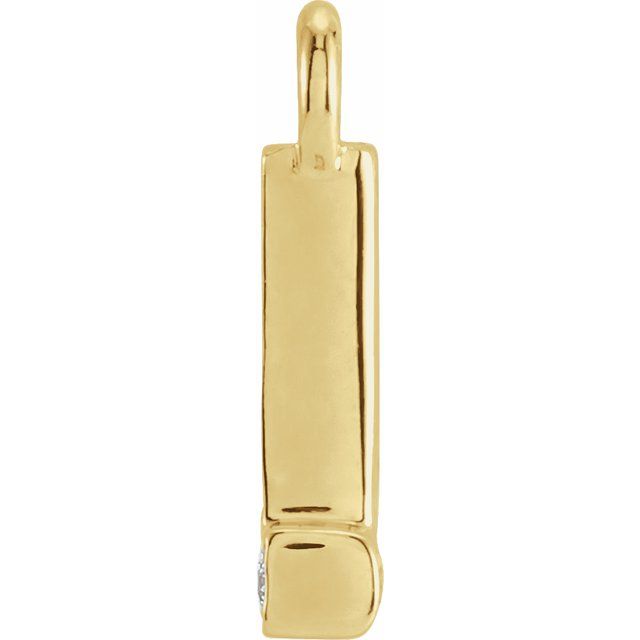 Petite Pavé® .03 CTW Natural Diamond Initial Dangle, 3.3 mm x 6.23 mm