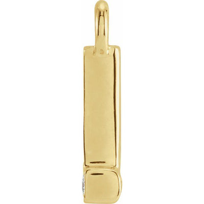 Petite Pavé® .03 CTW Natural Diamond Initial Dangle, 3.3 mm x 6.23 mm