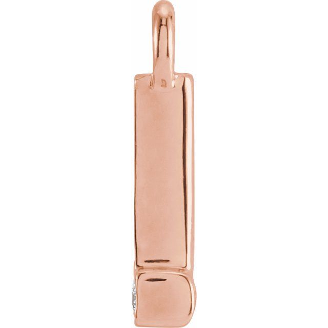 Petite Pavé® .03 CTW Natural Diamond Initial Dangle, 3.3 mm x 6.23 mm