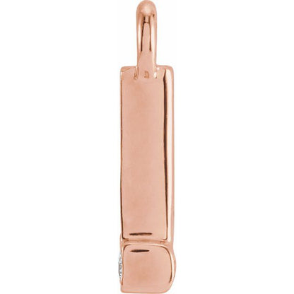 Petite Pavé® .03 CTW Natural Diamond Initial Dangle, 3.3 mm x 6.23 mm