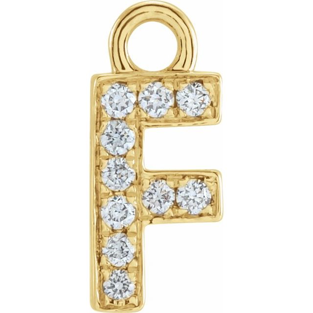 Petite Pavé® .04 CTW Natural Diamond Initial Dangle