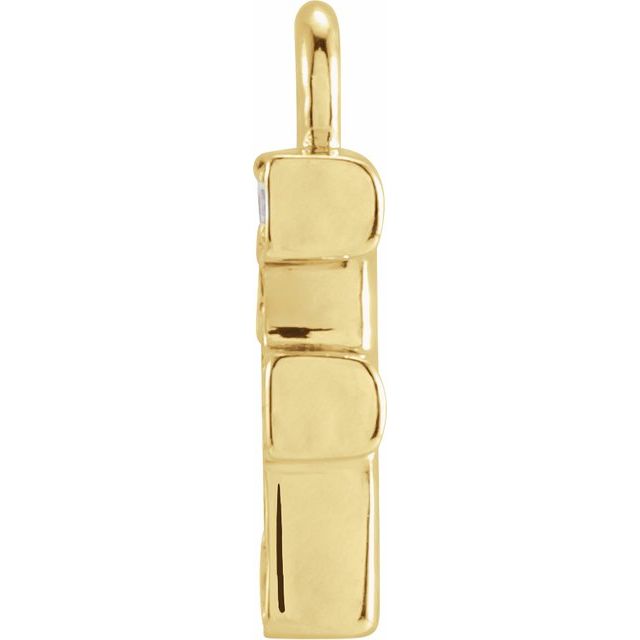 Petite Pavé® .04 CTW Natural Diamond Initial Dangle