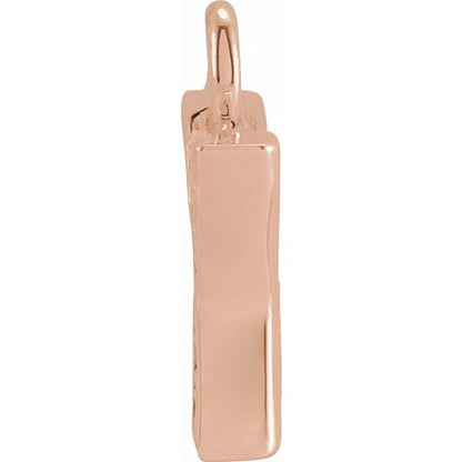 Petite Pavé® .03 CTW Natural Diamond Initial Dangle, 3.3 mm x 6.23 mm
