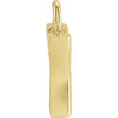 Petite Pavé® .03 CTW Natural Diamond Initial Dangle, 3.3 mm x 6.23 mm