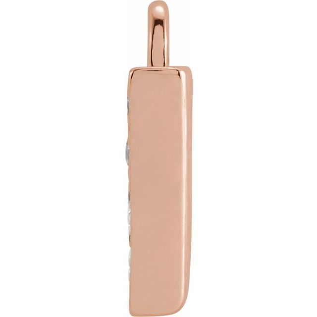 Petite Pavé® .03 CTW Natural Diamond Initial Dangle, 3.3 mm x 6.23 mm