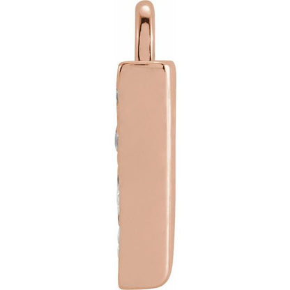 Petite Pavé® .03 CTW Natural Diamond Initial Dangle, 3.3 mm x 6.23 mm