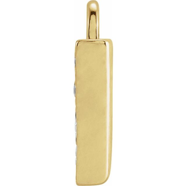 Petite Pavé® .03 CTW Natural Diamond Initial Dangle, 3.3 mm x 6.23 mm