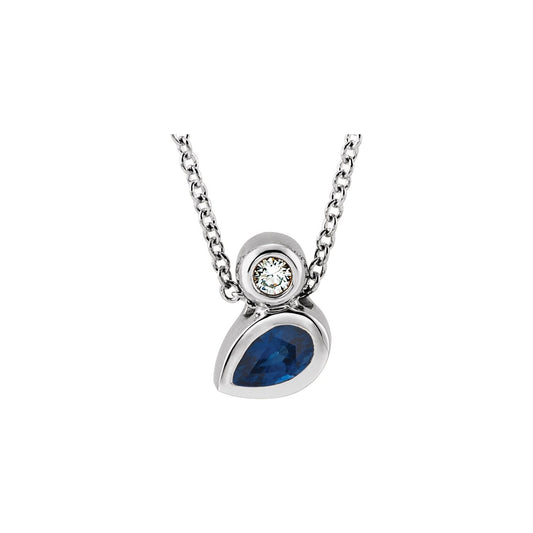 14K White Gold 4x4 mm Square Natural Tanzanite & .03 CT Natural Diamond Pendant