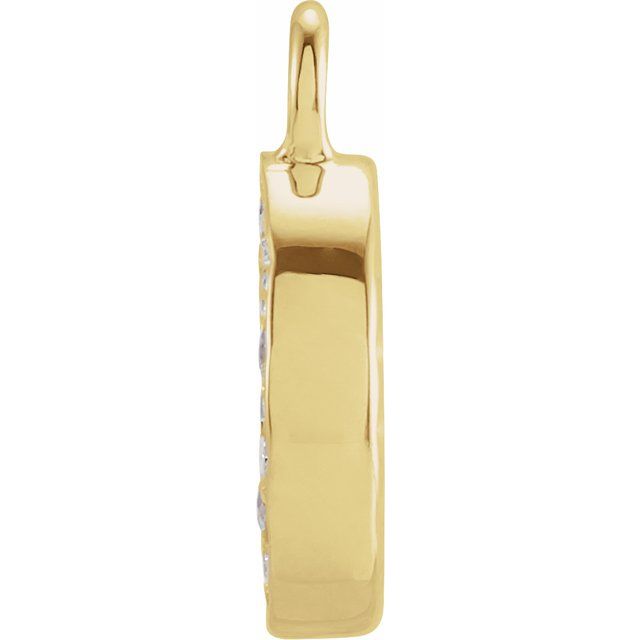 Petite Pavé® .04 CTW Natural Diamond Initial Dangle