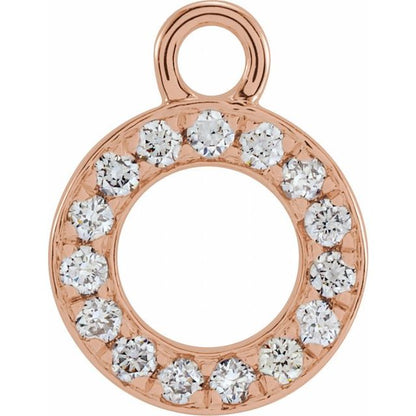 Petite Pavé® .04 CTW Natural Diamond Initial Dangle