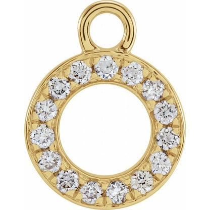 Petite Pavé® .04 CTW Natural Diamond Initial Dangle