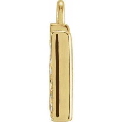 Petite Pavé® .06 CTW Natural Diamond Initial Dangle