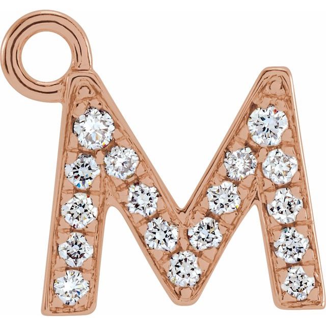 Petite Pavé® .06 CTW Natural Diamond Initial Dangle