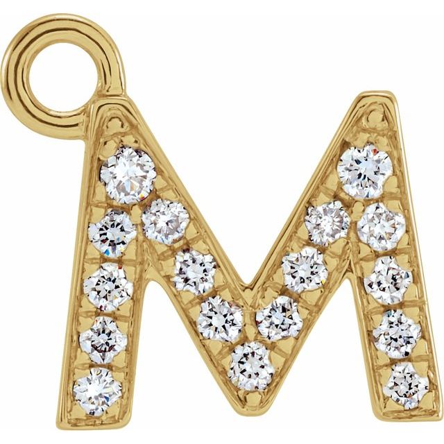 Petite Pavé® .06 CTW Natural Diamond Initial Dangle