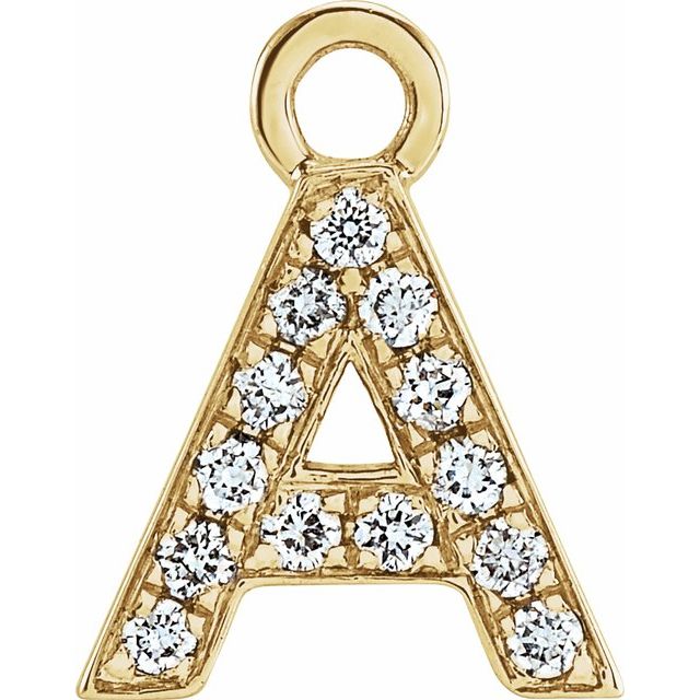 Petite Pavé® .05 CTW Natural Diamond Initial Dangle