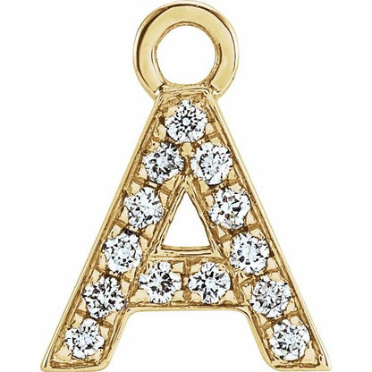 Petite Pavé® .05 CTW Natural Diamond Initial Dangle