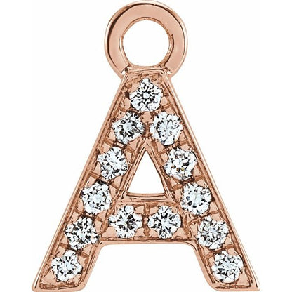 Petite Pavé® .05 CTW Natural Diamond Initial Dangle