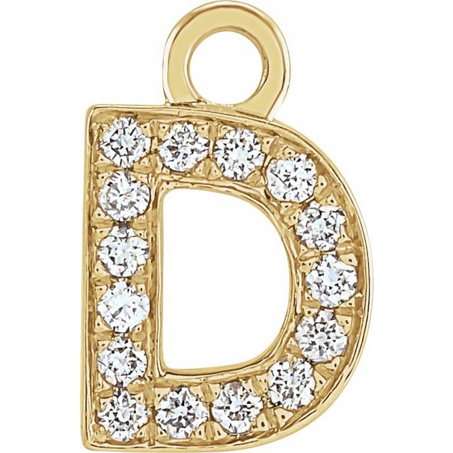 Petite Pavé® .05 CTW Natural Diamond Initial Dangle