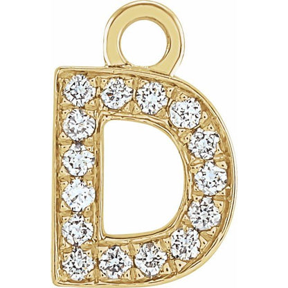 Petite Pavé® .05 CTW Natural Diamond Initial Dangle