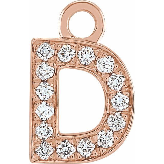 Petite Pavé® .05 CTW Natural Diamond Initial Dangle