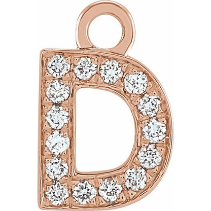 Petite Pavé® .05 CTW Natural Diamond Initial Dangle