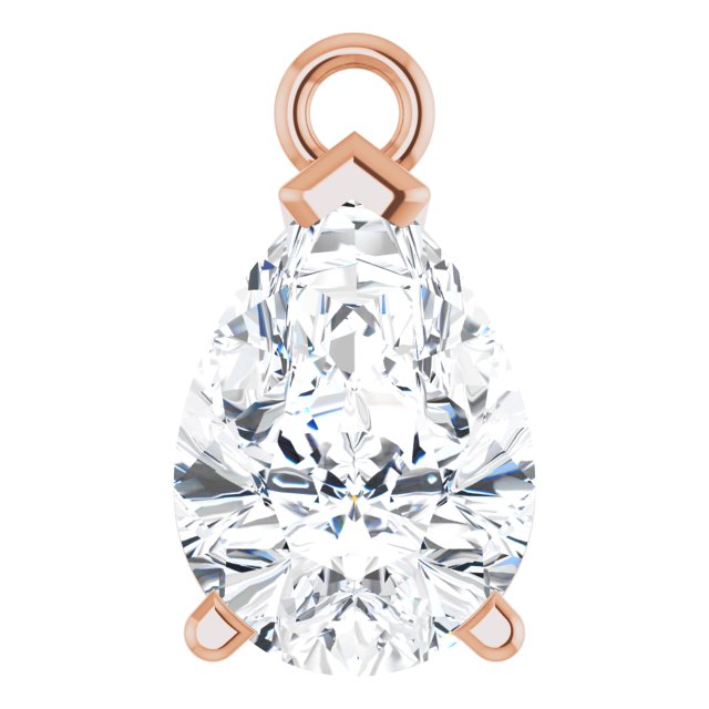 1/3 CT Natural Diamond 3-Prong V-End Dangle