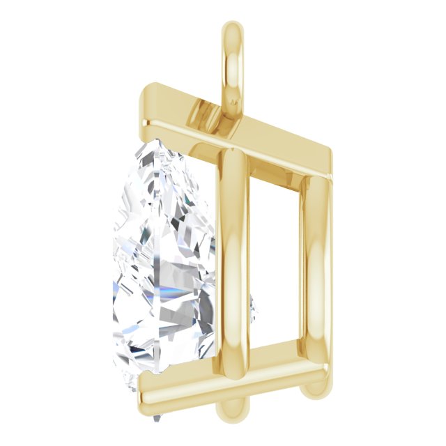 1/3 CT Natural Diamond 3-Prong V-End Dangle